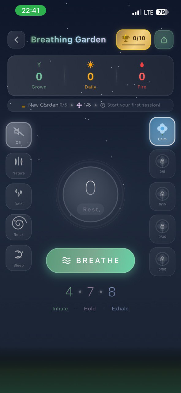 Breathing Garden — 4-7-8 technique